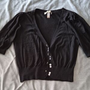 Black Button-Up Women's Sweater